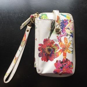 Wallet Phone Case Wristlet Leather Floral